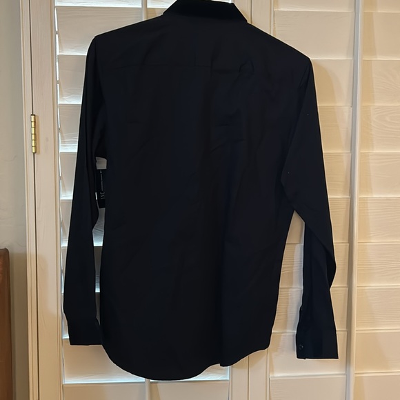 INC Neo-punk deep black button shirt, size Small - Picture 6 of 6